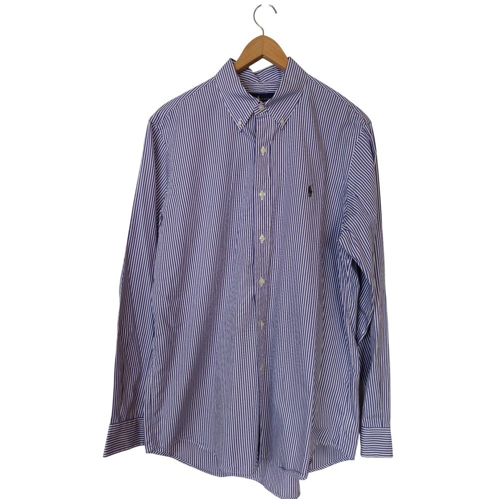 Ralph Lauren Men's‎ Striped Button Down Shirt Large Long Sleeve Cotton